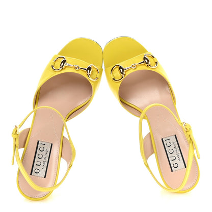 Gucci Malaga Kid Horsebit Lady 75mm Sandals 36.5 Acid Lime