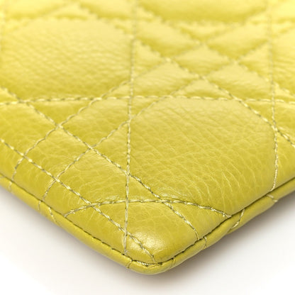Christian Dior Supple Calfskin Cannage Caro Multifunctional Pouch Lime