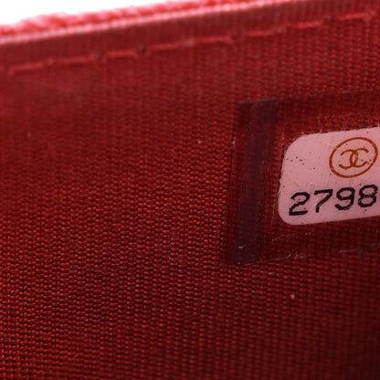 Chanel Caviar Quilted Boy Flap Card Holder Wallet Red