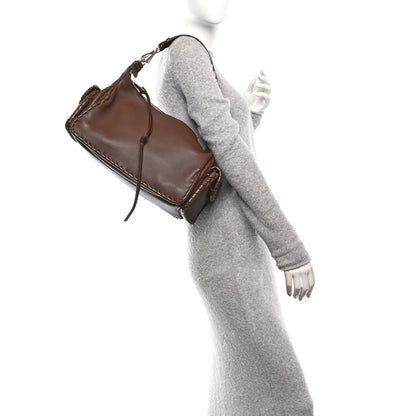 Chloe Grained Calfskin Nahir Shoulder Bag Nut
