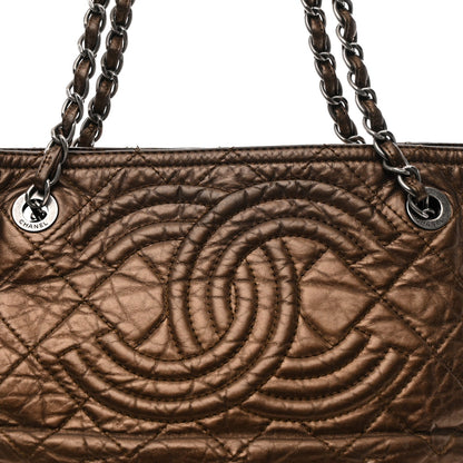 Chanel Metallic Aged Calfskin Small Shopping In Moscow Tote Bronze