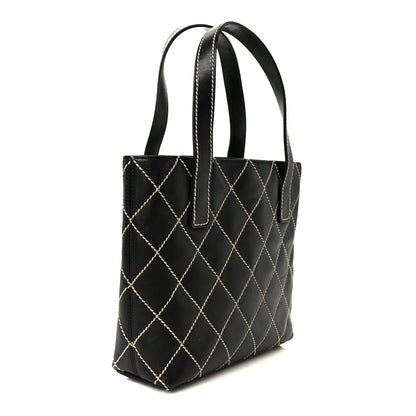 Chanel Calfskin Wild Stitch Tote Black