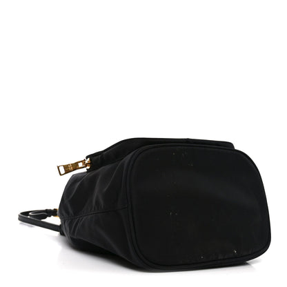 Prada Saffiano Tessuto Nylon Mini Bucket Crossbody Bag Black