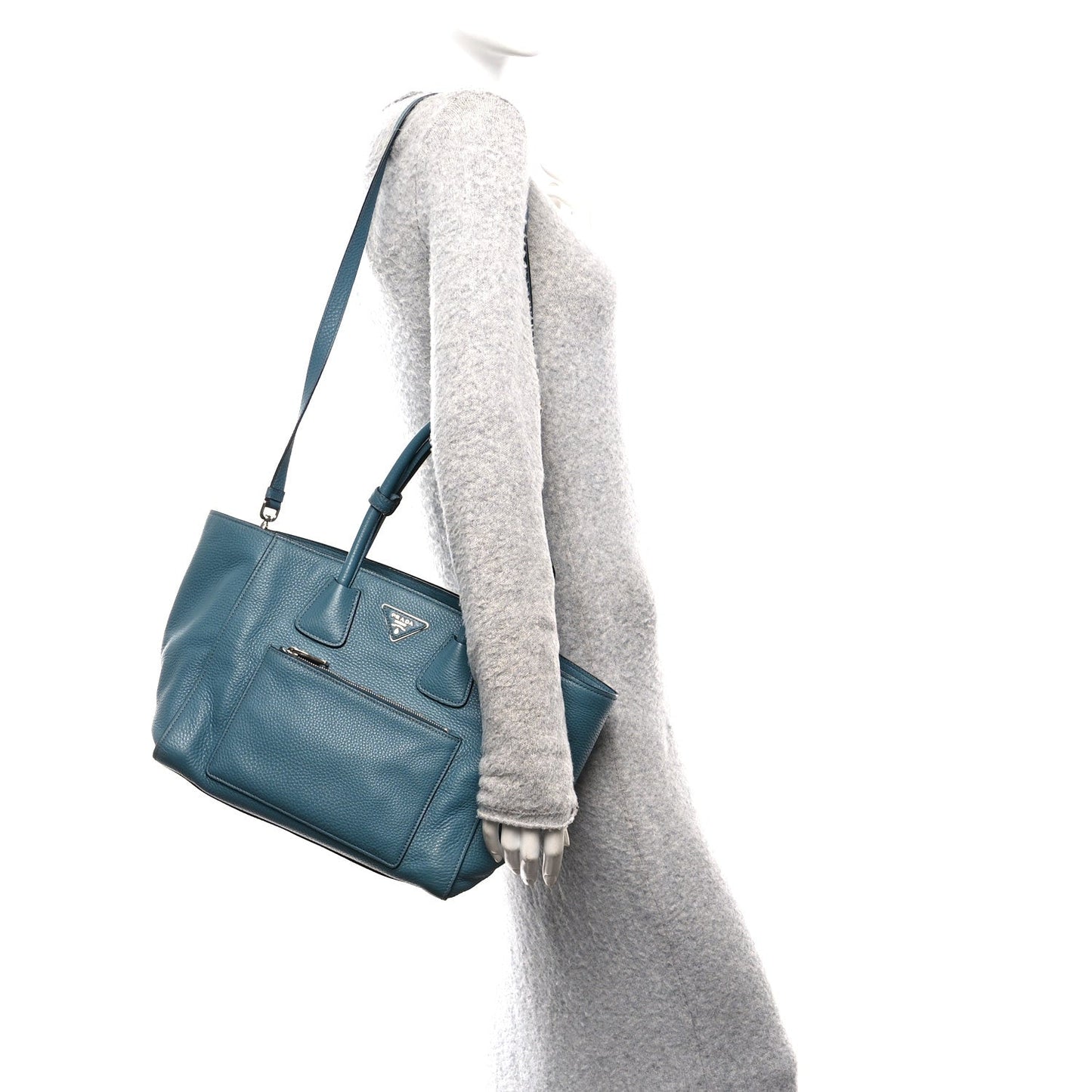 Prada Vitello Phenix Shopping Tote Marine