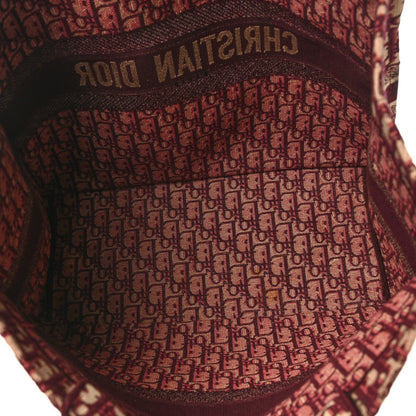 Christian Dior Oblique Large Book Tote Burgundy Multicolor
