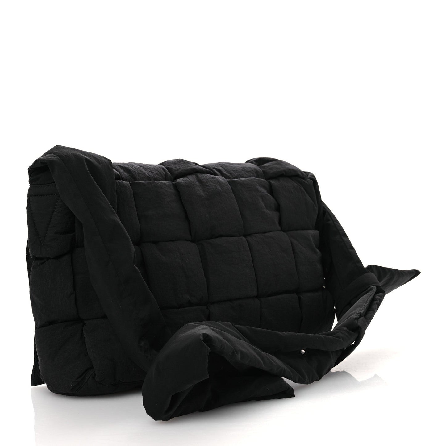Bottega Veneta Nylon Intrecciato Padded Tech Maxi Cassette Bag Black