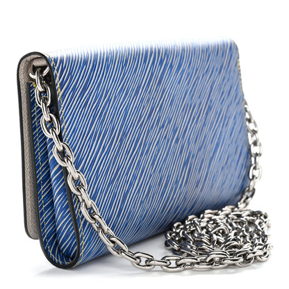 Louis Vuitton Epi Pins Twist Chain Wallet Denim Light