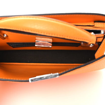 Fendi Cuoio Romano Vitello Cover Bi-Color Peekaboo I See U X Cross Satchel Orange