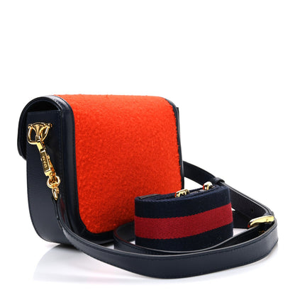 Gucci Casy Wool Azalea Calfskin Mini Horsebit 1955 Shoulder Bag Bitter Sweet Blue