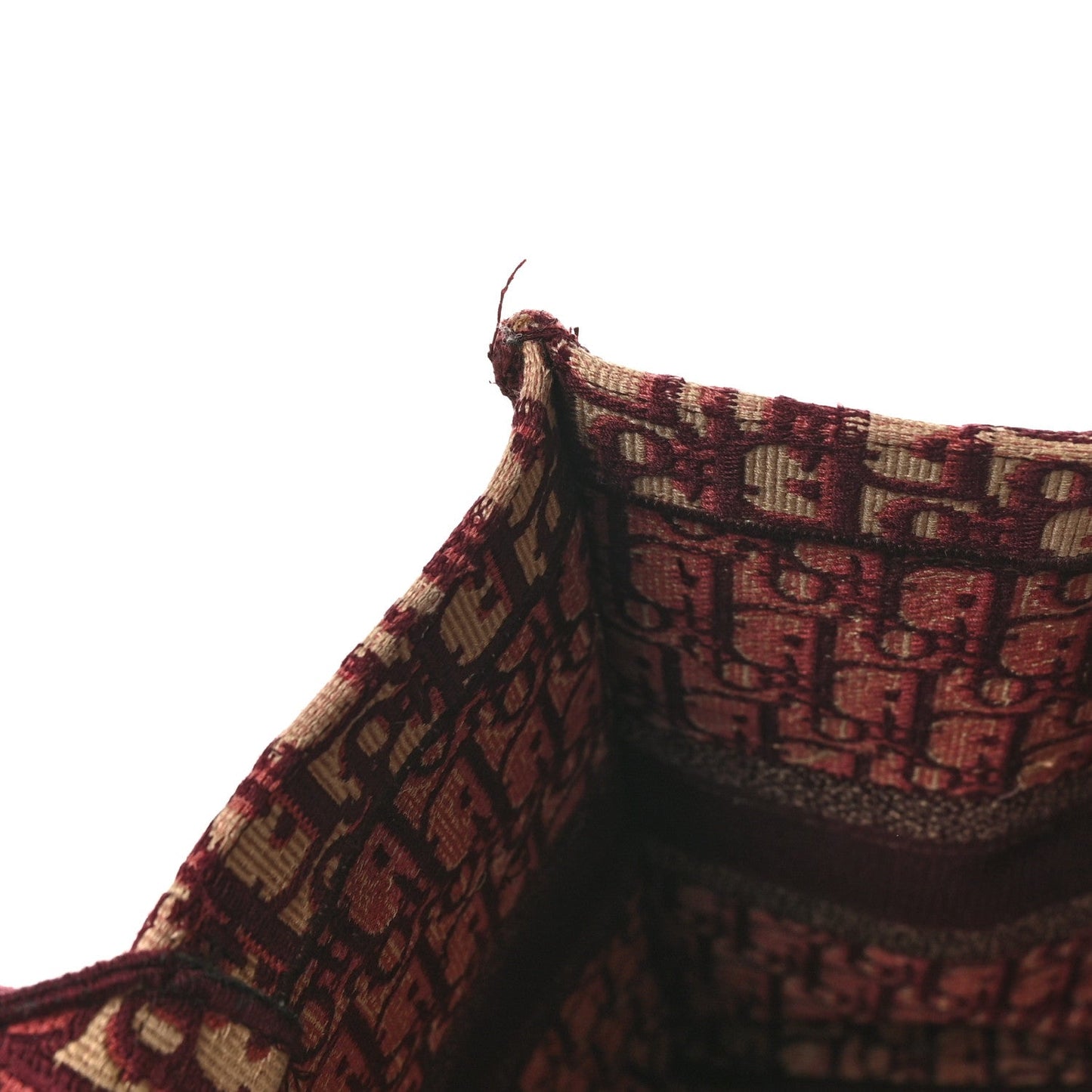 Christian Dior Oblique Large Book Tote Burgundy Multicolor