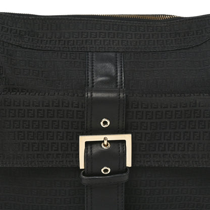 Fendi Zucchino Vitello Shoulder Bag Black