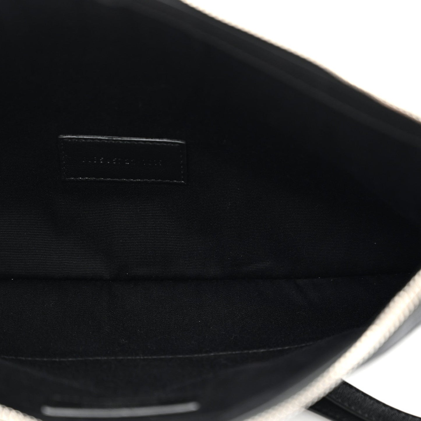 Saint Laurent Linen Canvas Rive Gouche Zipped Pouch Black