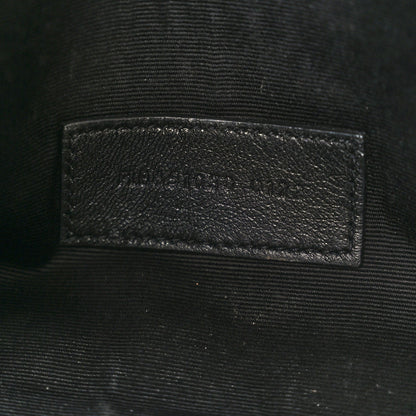 Saint Laurent Grain De Poudre Textured Mixed Matelasse Triquilt Monogram Clutch Vert Kaki