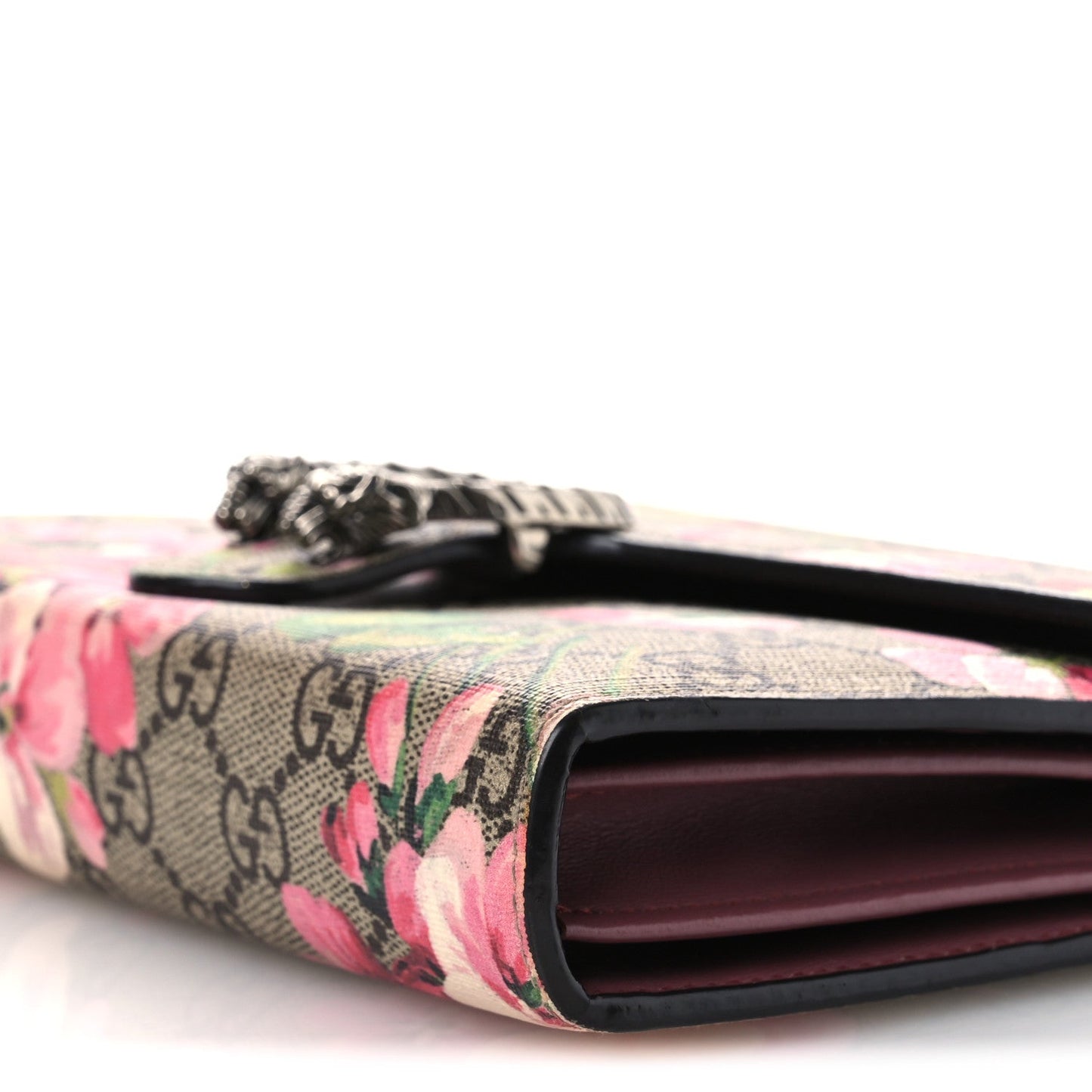 Gucci GG Supreme Monogram Blooms Mini Dionysus Chain Wallet Beige Multicolor Dry Rose