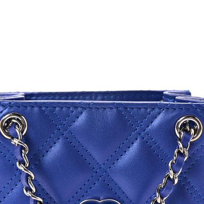 Chanel Calfskin Quilted Crossbody CC Phone Holder Dark Blue