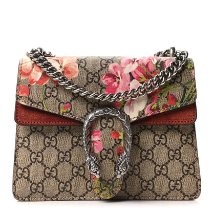 Gucci GG Supreme Monogram Blooms Mini Dionysus Shoulder Bag Beige Multicolor Dry Rose
