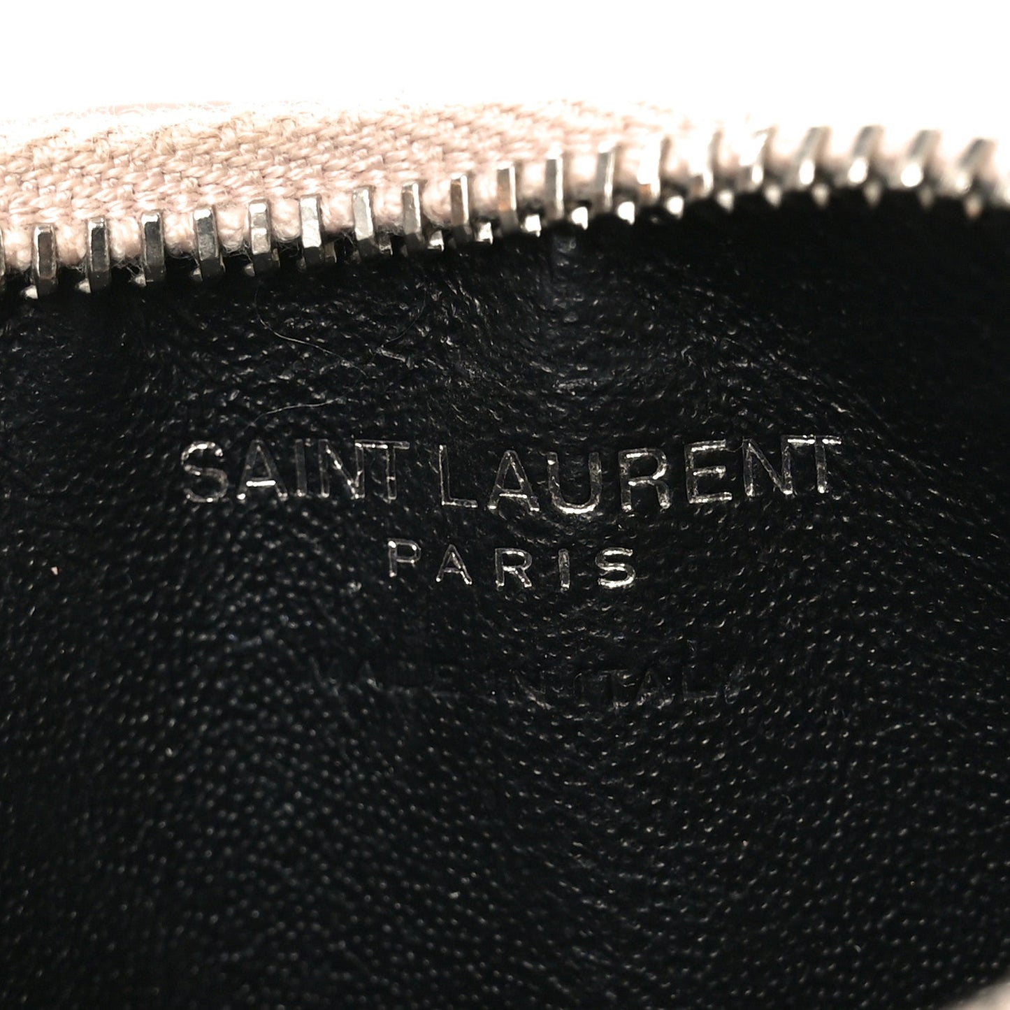 Saint Laurent Grain De Poudre Matelasse Chevron Monogram Fragments Zippered Card Case Marble Pink