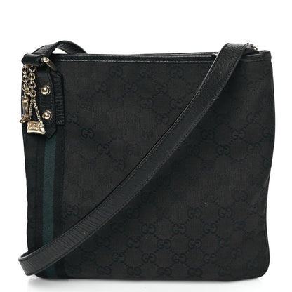 Gucci Monogram Web Jolicoeur Charms Messenger Bag Black