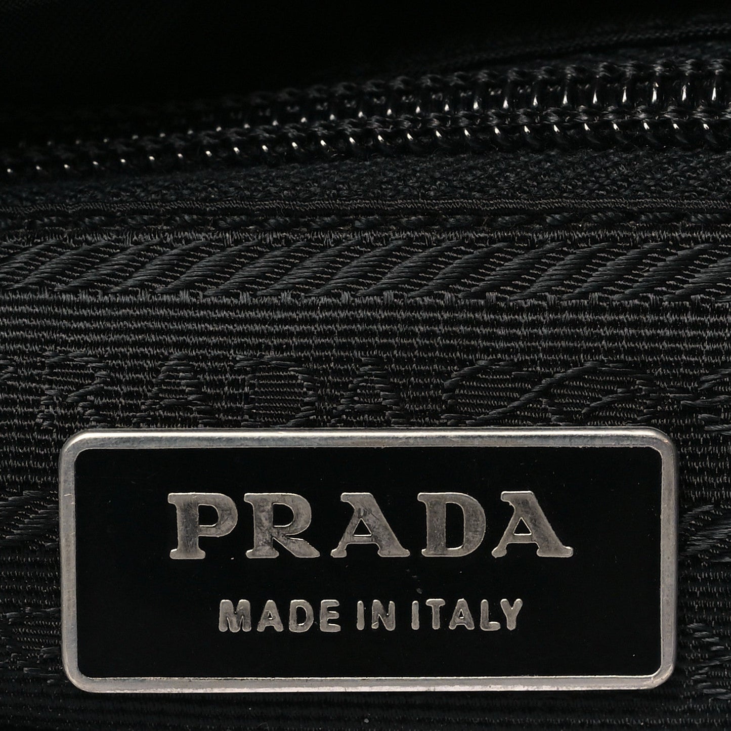 Prada Tessuto Nylon Saffiano Single Snap Buckle Flap Messenger Bag Black