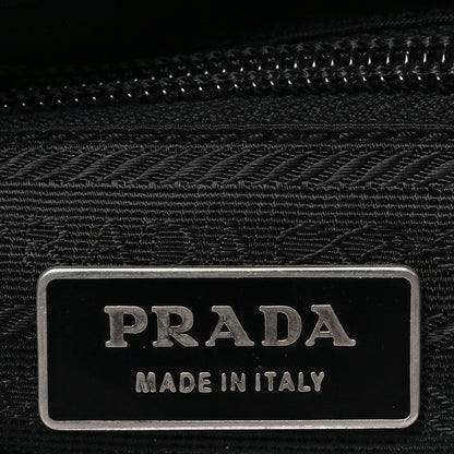 Prada Tessuto Nylon Saffiano Single Snap Buckle Flap Messenger Bag Black