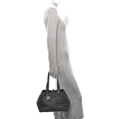 Christian Dior Calfskin Macrocannage Medium Toujours Black