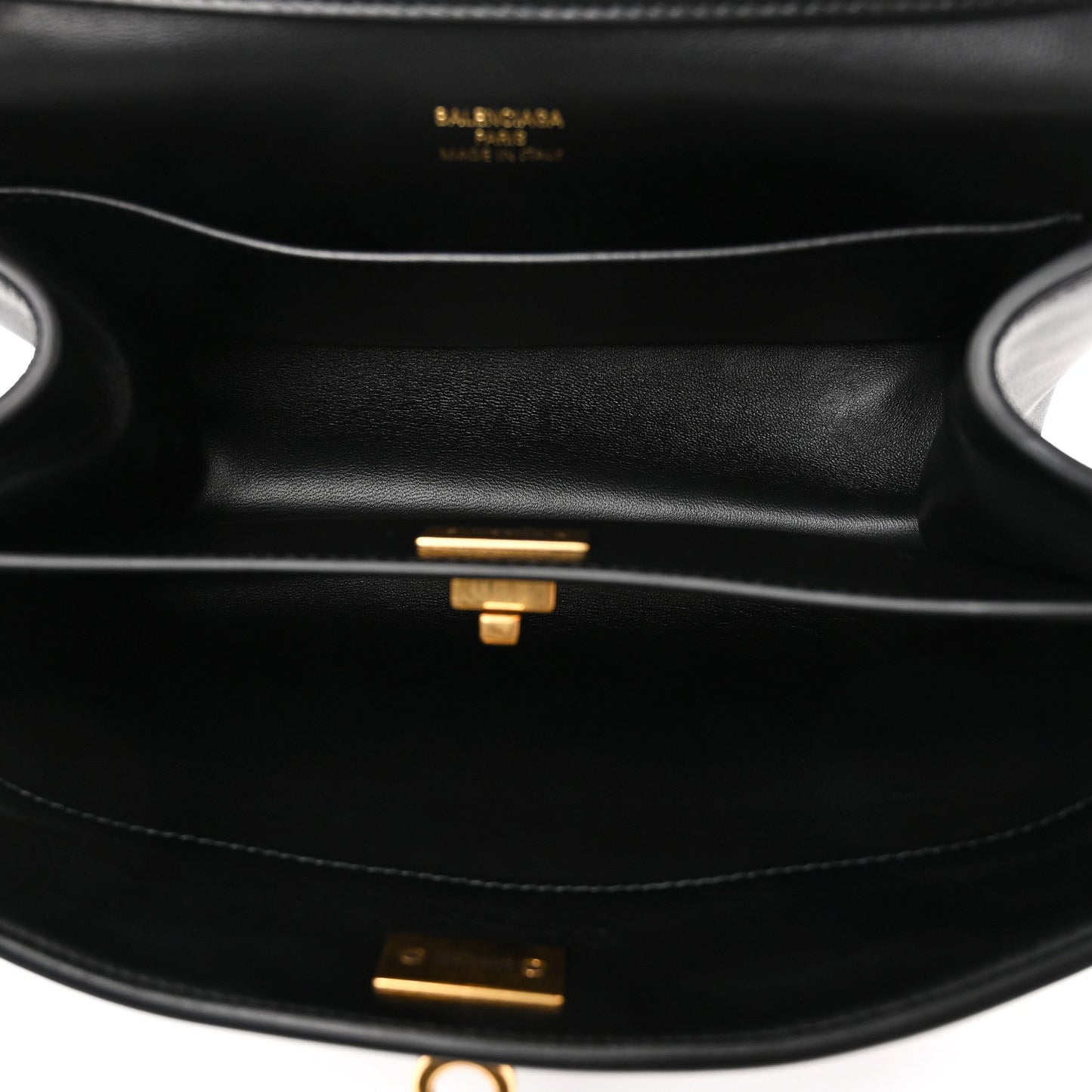 Balenciaga Natural Smooth Calfskin Mini Rodeo Top Handle Handbag Black