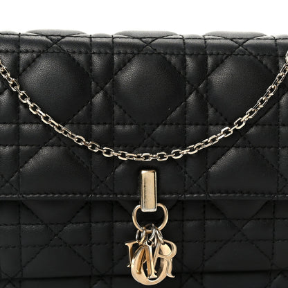 Christian Dior Lambskin Cannage Chain My Dior Daily Chain Pouch Black