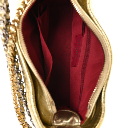 Chanel Metallic Aged Calfskin Quilted Small Gabrielle Hobo Gold