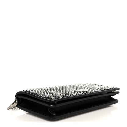 Prada Satin Crystal Metal Triangle Logo Mini Crossbody Bag Cristal