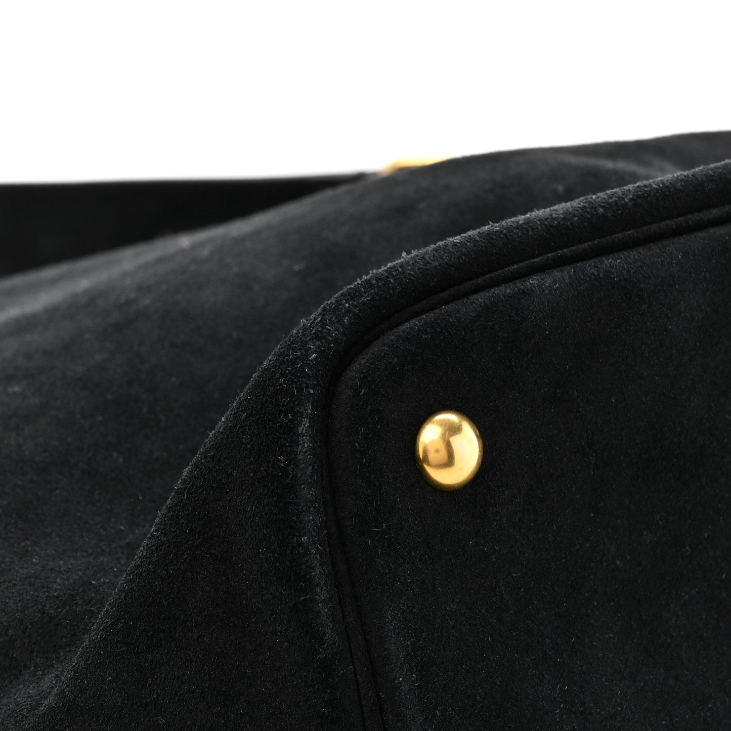 Saint Laurent Suede Studded Bucket Bag Black