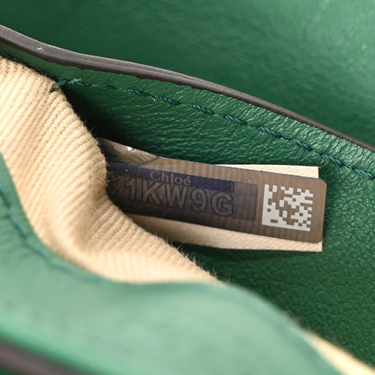 Chloe Calfskin Crocodile Embossed Mini C Double Carry Woodsy Green