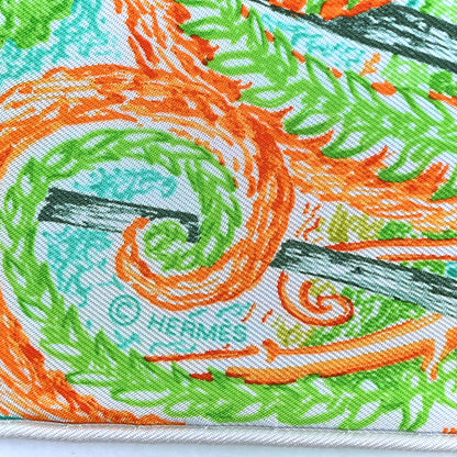 Hermes Silk Les Folies Du Faubourg Scarf 90 Fuchsia Vert Multicolor