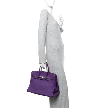 Hermes Taurillon Clemence Birkin 35 Ultraviolet