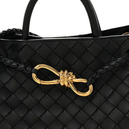 Bottega Veneta Nappa Intrecciato Small Andiamo Shoulder Bag Black