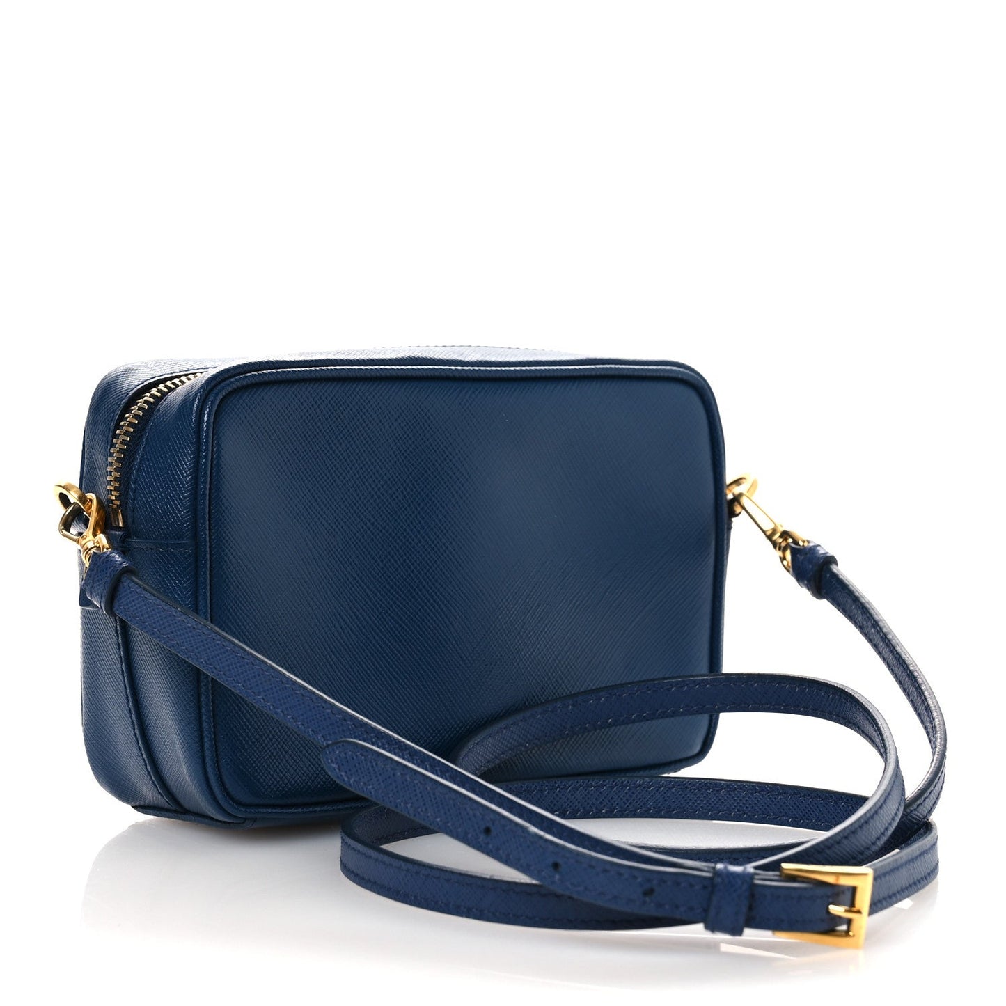Prada Saffiano Mini Front Pocket Crossbody Bag Bleuette