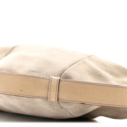 Saint Laurent Suede Calfskin Small Hobo Beige