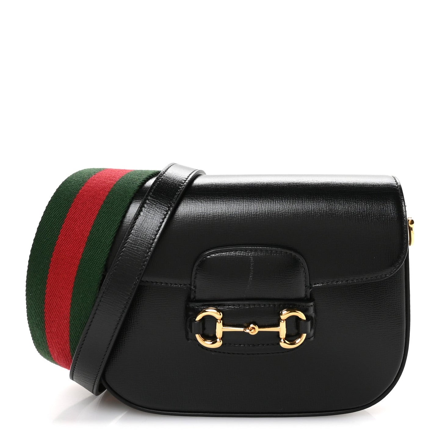 Gucci Azalea Calfskin Web Mini Horsebit 1955 Shoulder Bag Black