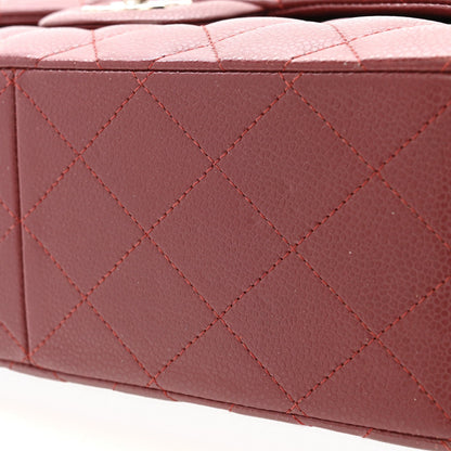 Chanel Caviar Quilted Jumbo Double Flap Dark Red