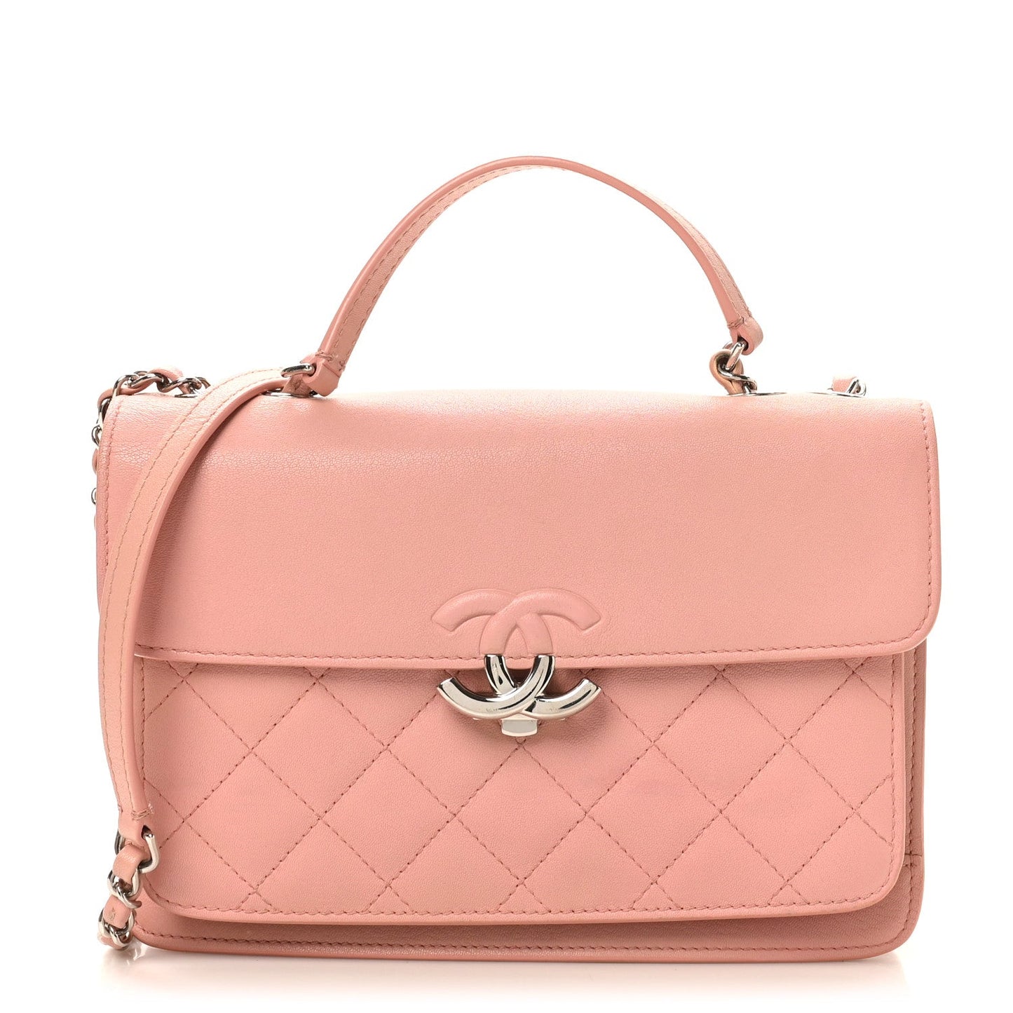 Chanel Goatskin Quilted Small CC Box Flap Pink
