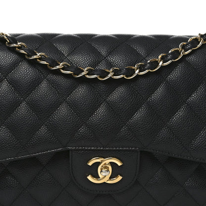 Chanel Caviar Quilted Jumbo Double Flap Black