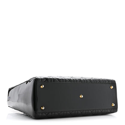 Christian Dior Patent Cannage Large Lady Dior Black