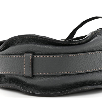 Chloe Grained Calfskin Medium Marcie Saddle Bag Iron Grey