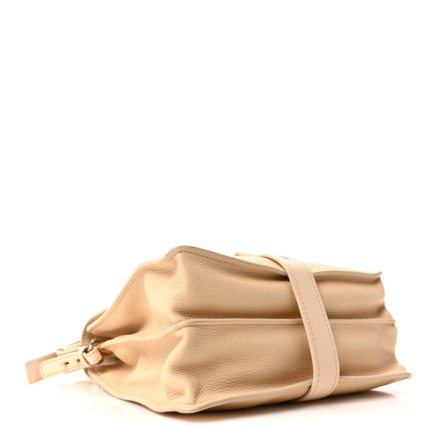 Chloe Shiny Grained Calfskin Medium Aby Day Shoulder Bag Blondie Beige