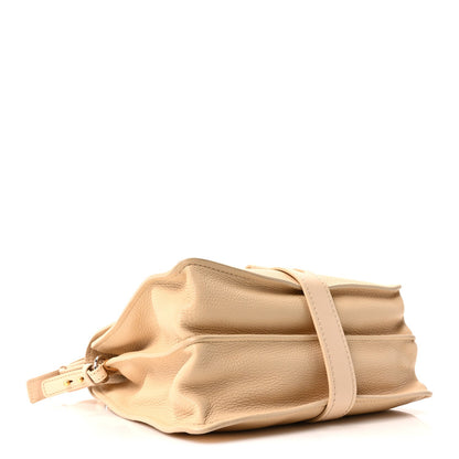Chloe Shiny Grained Calfskin Medium Aby Day Shoulder Bag Blondie Beige