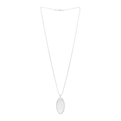Gucci Sterling Silver Trademark Logo Oval Pendant Necklace