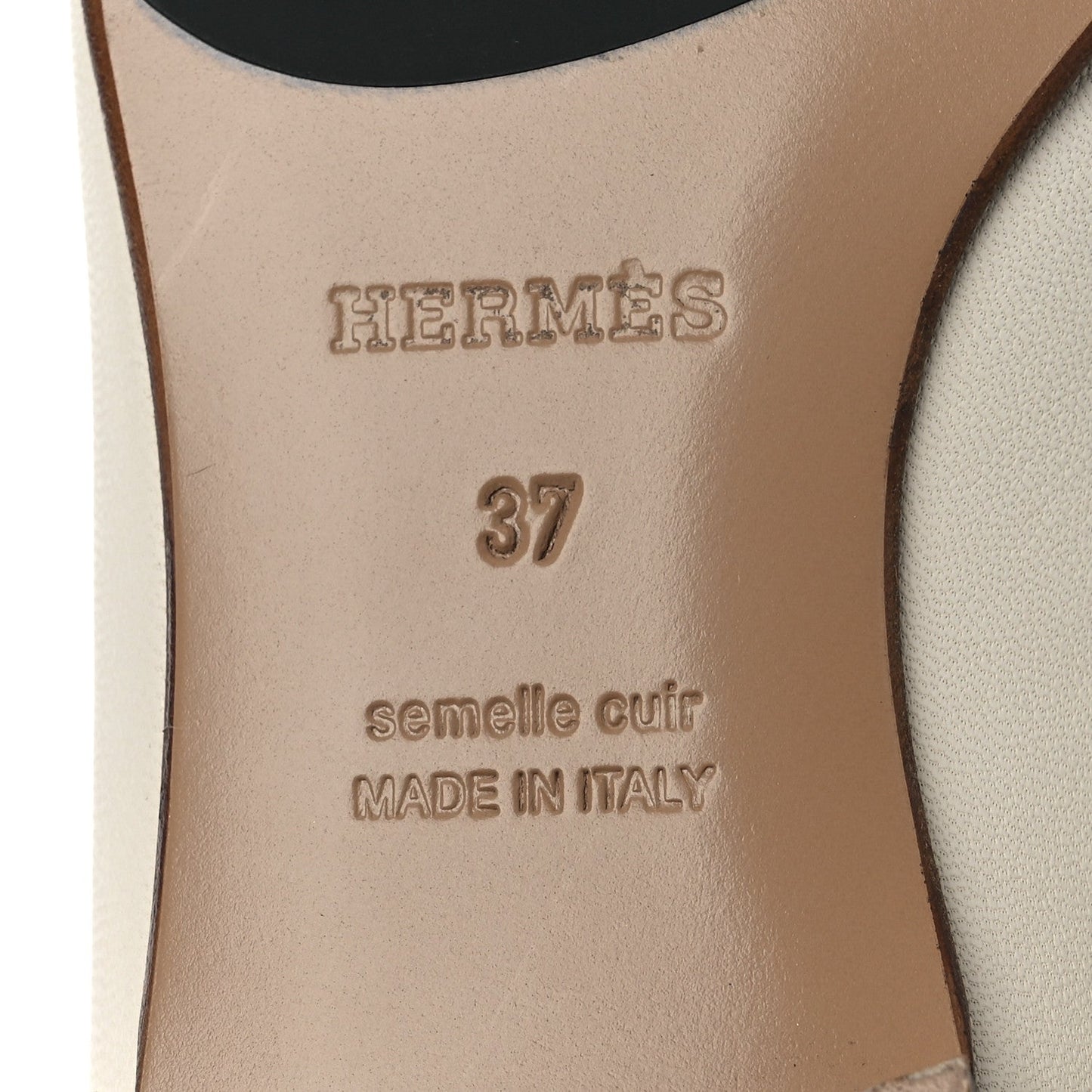 Hermes Calfskin Womens Paris Loafers 37 White