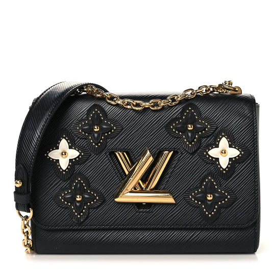Louis Vuitton Epi Flowers Twist Shoulder Bag MM  Black