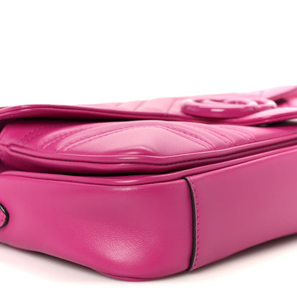 Gucci Calfskin Matelasse Monochrome GG Marmont Crossbody Shoulder Bag Classic Fuxia