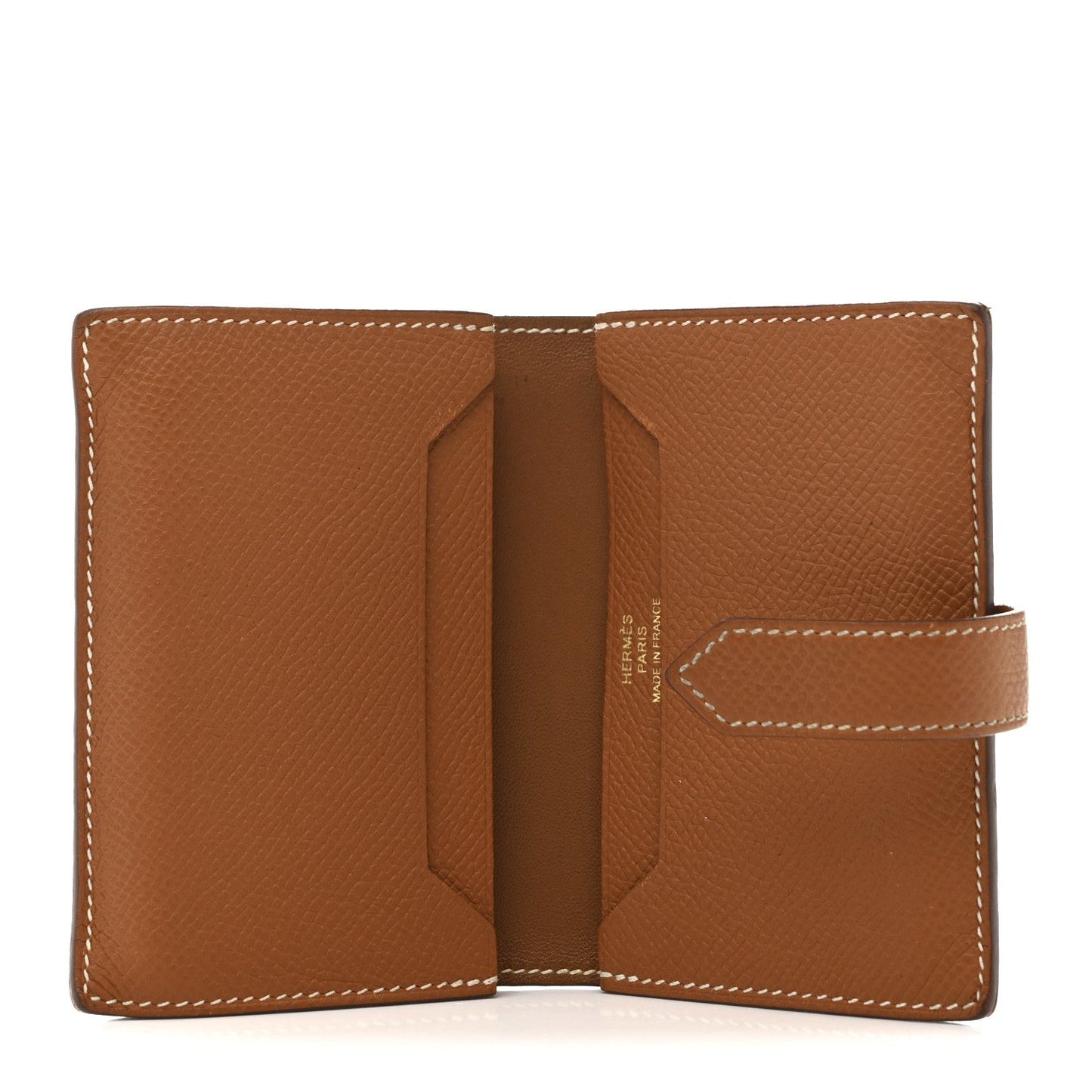 Hermes Epsom Bearn Card Holder Wallet Gold