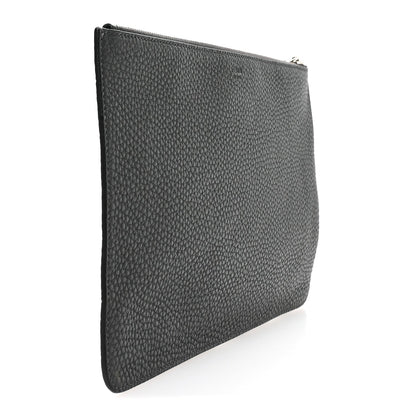 Fendi Cuoio Romano Logo Pouch Black